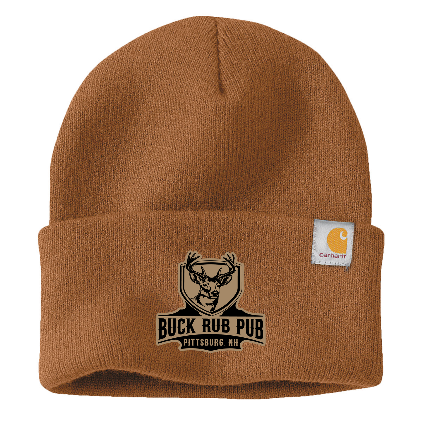 Carhartt Brown Hat with Buck Rub Patch