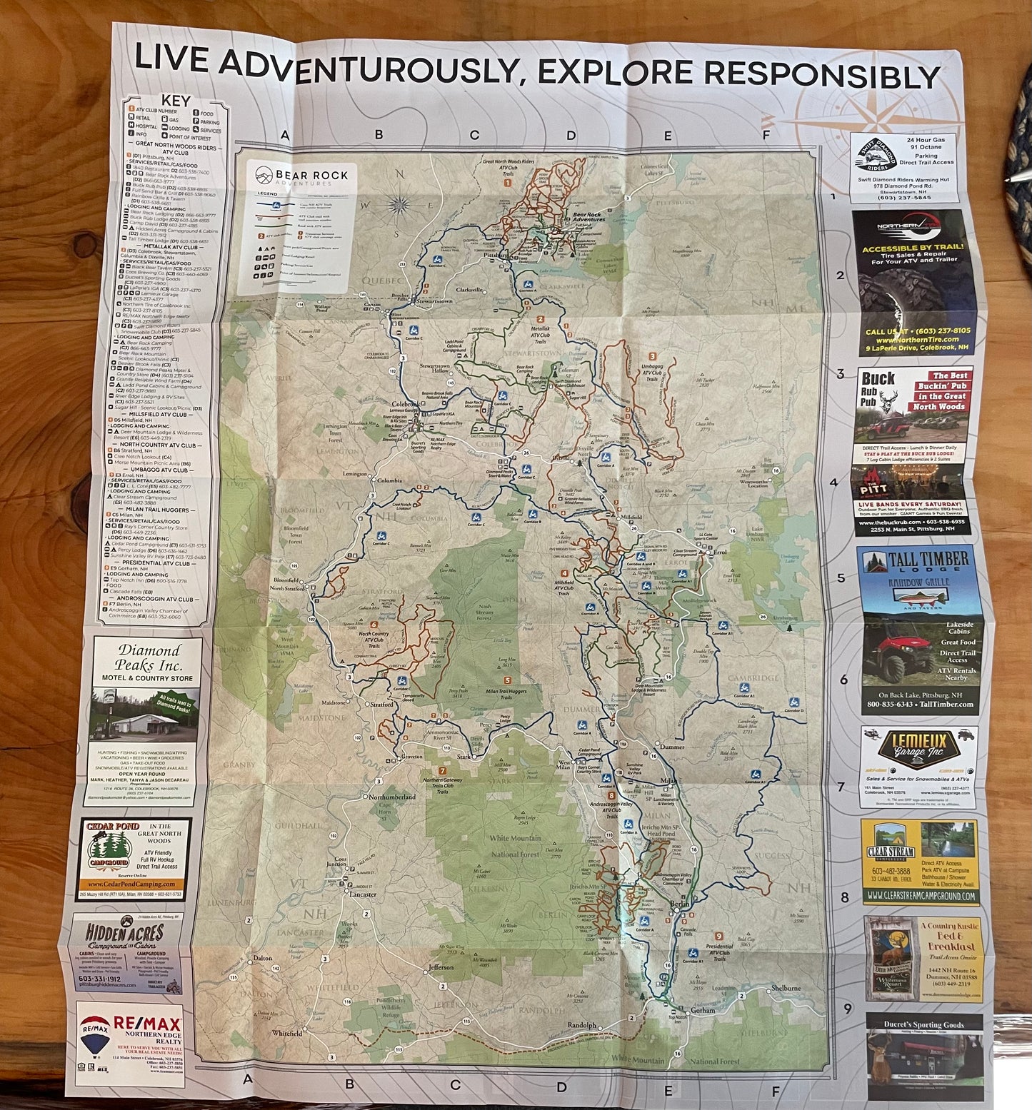 Bear Rock Adventures 2025 ATV Map