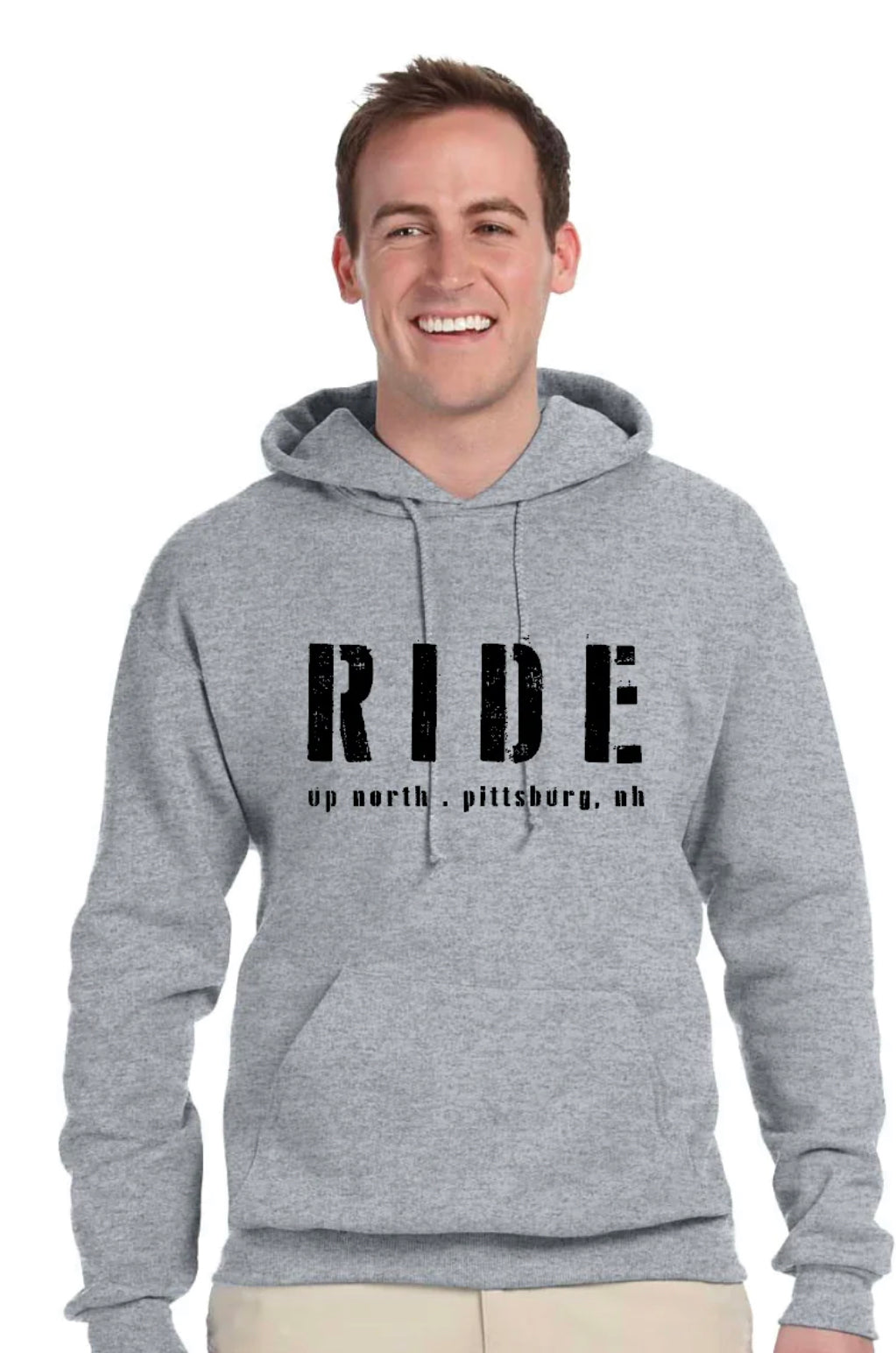RIDE Up North Hoodie Grey- Pittsburg Ridge Runner Charity