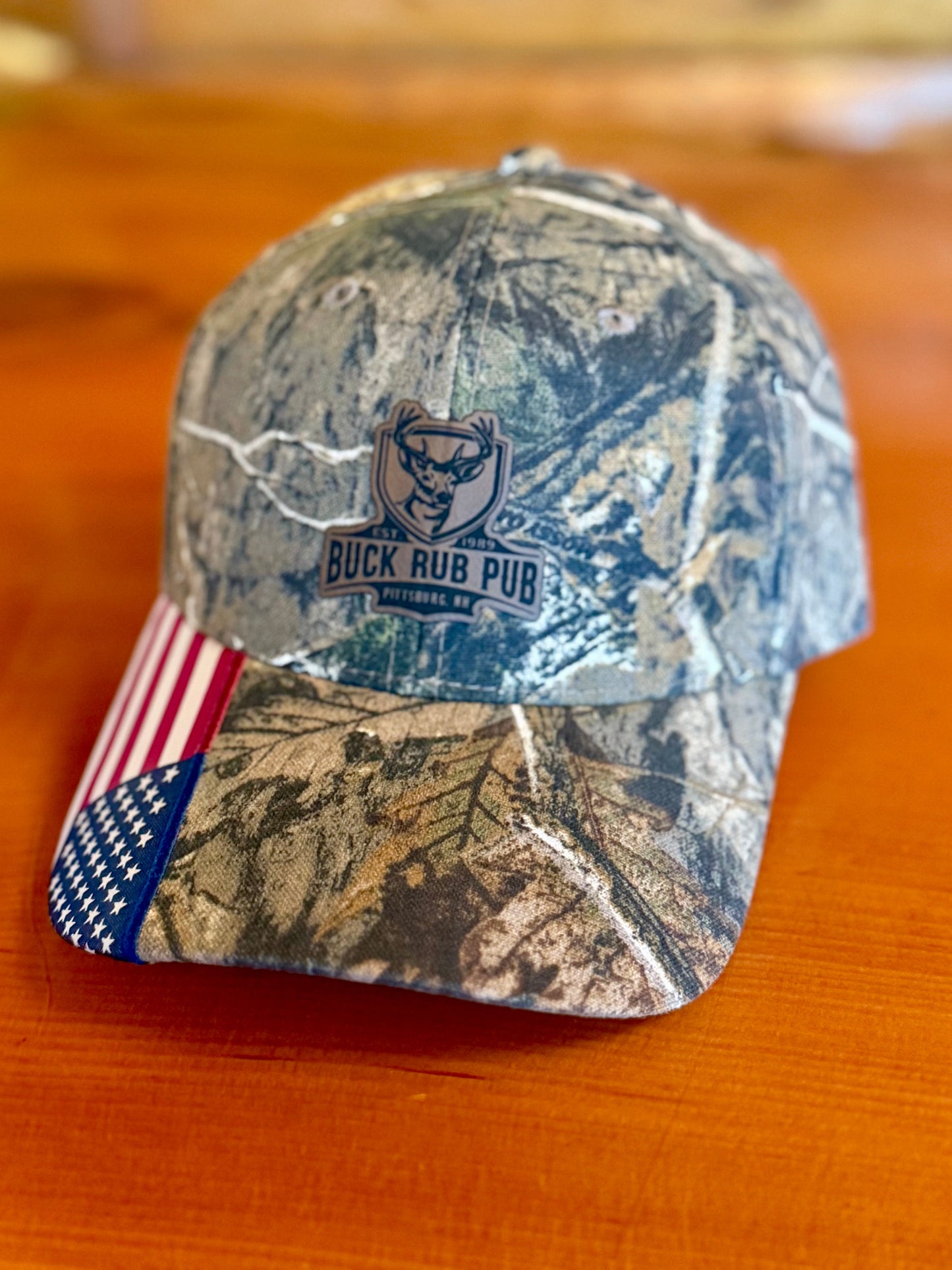 Hat-Camo/Flag Buck Rub