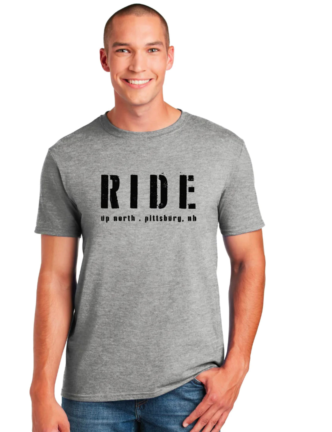 RIDE Up North T-Shirt Grey- Pittsburg Ridge Runner Charity