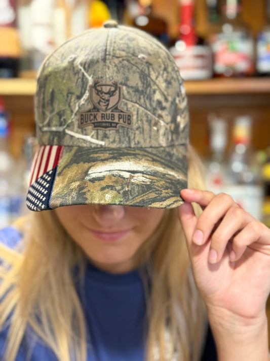 Hat-Camo/Flag Buck Rub