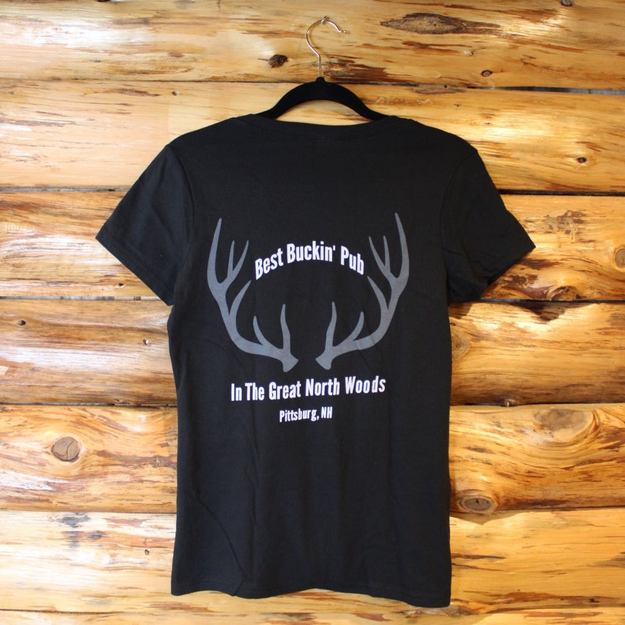 Best Buckin’ Pub Women’s Black V Neck T-Shirt